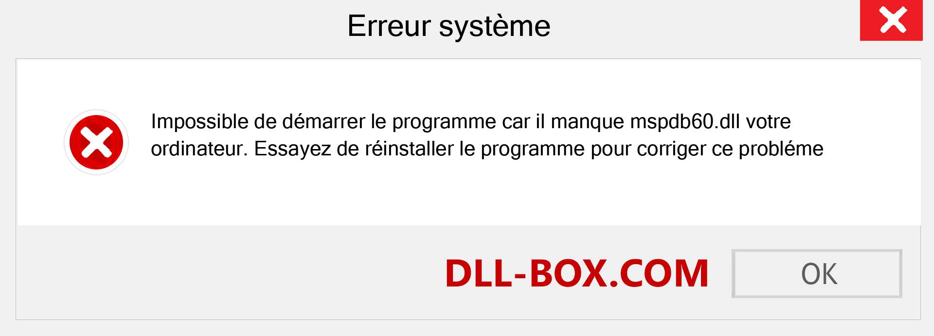 Le fichier mspdb60.dll est manquant ?. Télécharger pour Windows 7, 8, 10 - Correction de l'erreur manquante mspdb60 dll sur Windows, photos, images